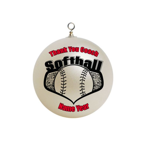 Personalized Sports softball Christmas Ornament #13