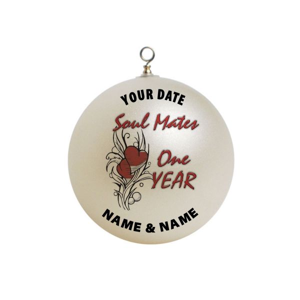 Personalized first 1 year Anniversary Soul Mates Christmas Ornament Custom Gift #13