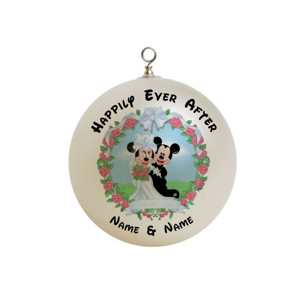 Personalized Happily Ever After Mickey and Minnie  Christmas Ornament Custom Gift Anniversary #14
