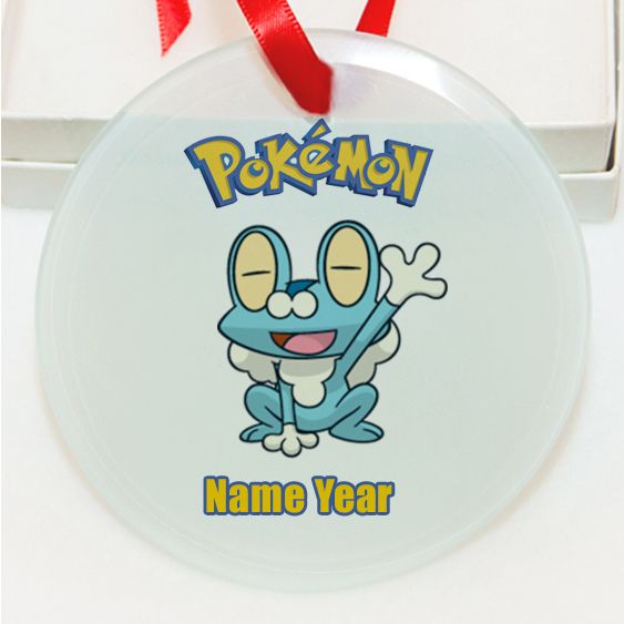 Personalized Pokemon  Froakie GLASS Ornament  Gift #14