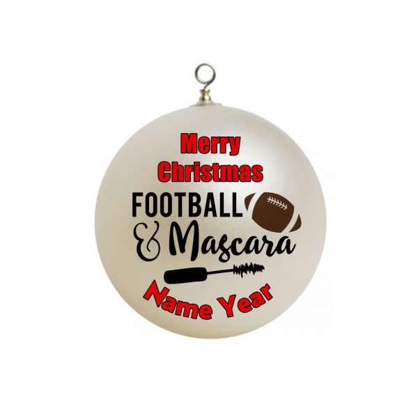 Personalized FOOTBALL AND MASCARA CHRISTMAS  Tree Ornament #15