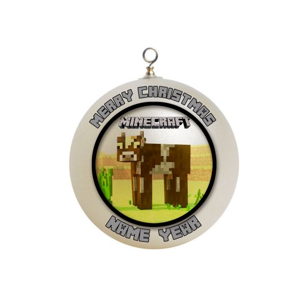 Personalized Minecraft Cow Christmas Ornament Custom #15