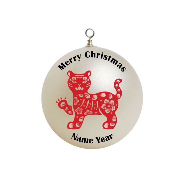 Personalized Chinese Zodiac Animals Year of Tiger Christmas Ornament #15
