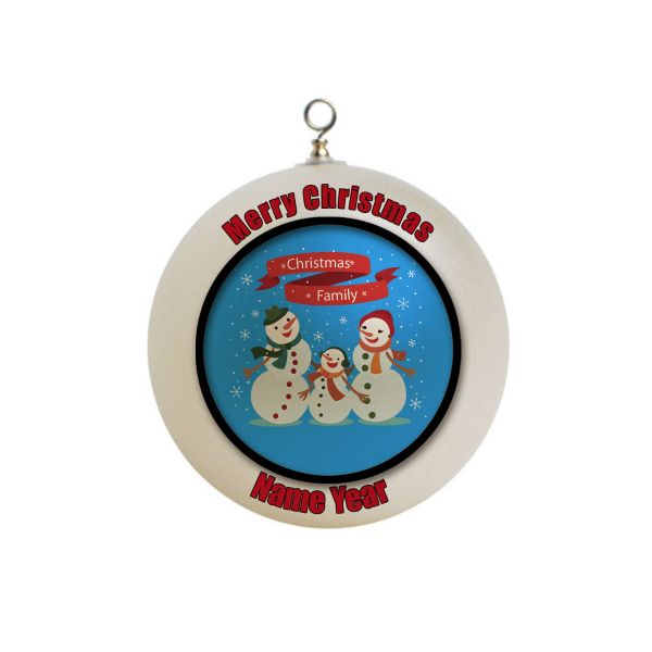 Personalized Our First Christmas Snowman family of three 3 Christmas Ornament 16