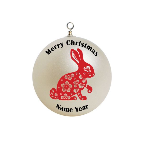 Personalized Chinese Zodiac Animals Year of Rabbit Christmas Ornament #16