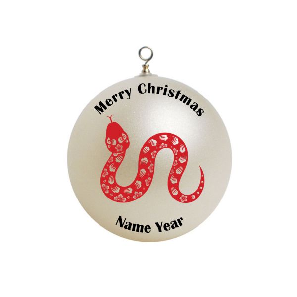 Personalized Chinese Zodiac Animals Year of Snake Christmas Ornament #18