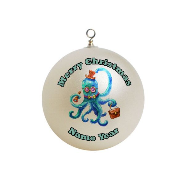 Personalized Octopus Blue Ornament 1