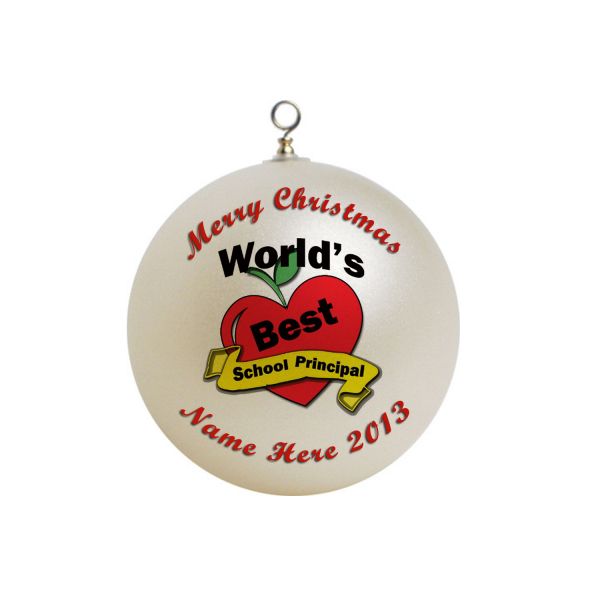 Personalized Worlds Best Principal Christmas Ornament Custom Gift #1