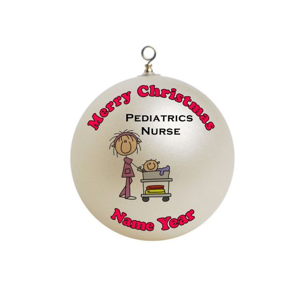 Personalized  Pediatrics Nurse Angel Christmas Stick Figure Ornament 1