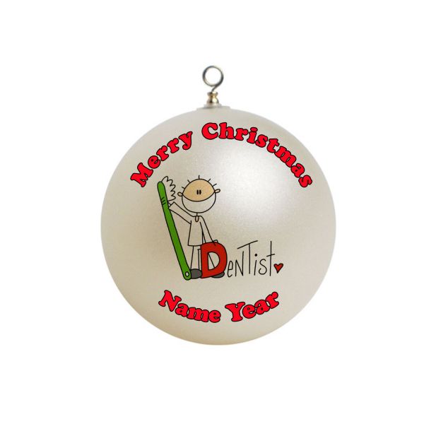 Personalized  Dentist Christmas Stick Figure Ornament 1