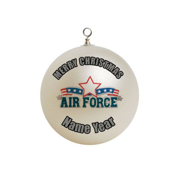 Personalized Air Force Military American Flag star Ornament 1