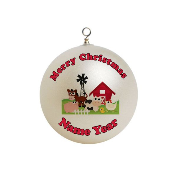 Personalized Farm Animals Pig Horse Chicken Duck Cow Ornament 1