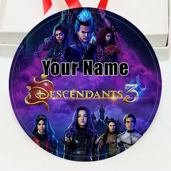 Personalized Descendants GLASS Ornament  Gift  #1