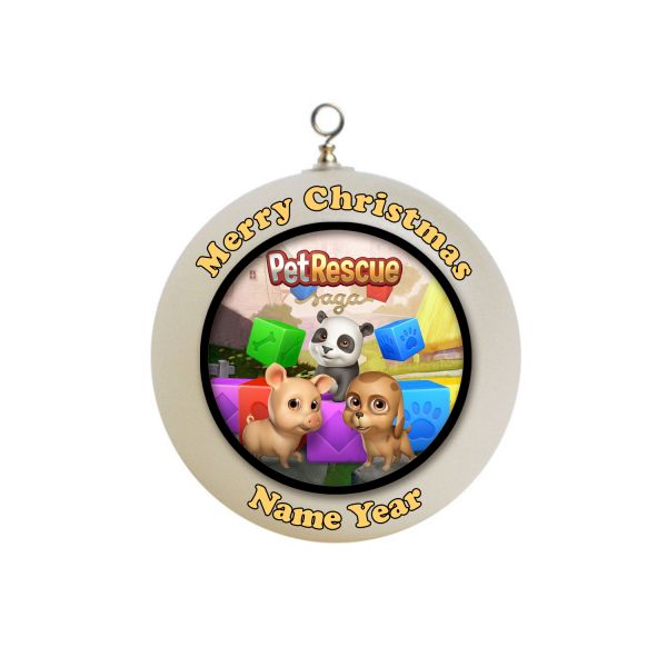 Personalized pet rescue saga  Christmas Ornament 1