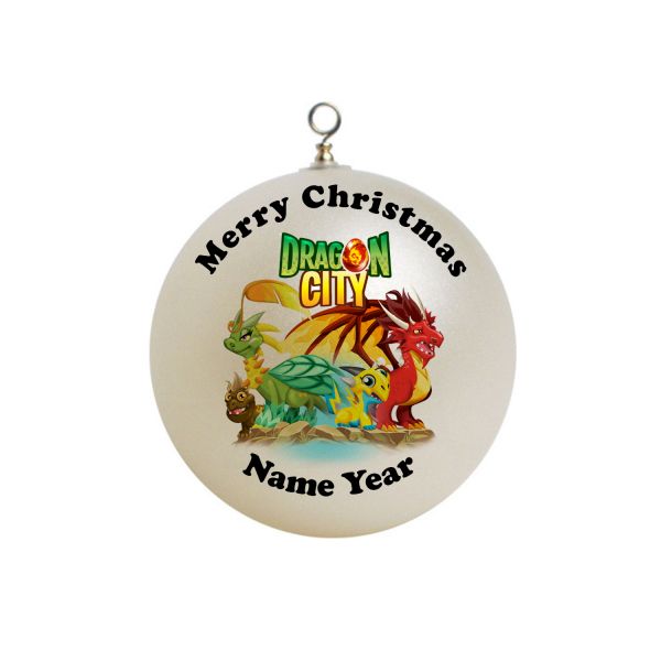 Personalized Dragon City Christmas Ornament 1