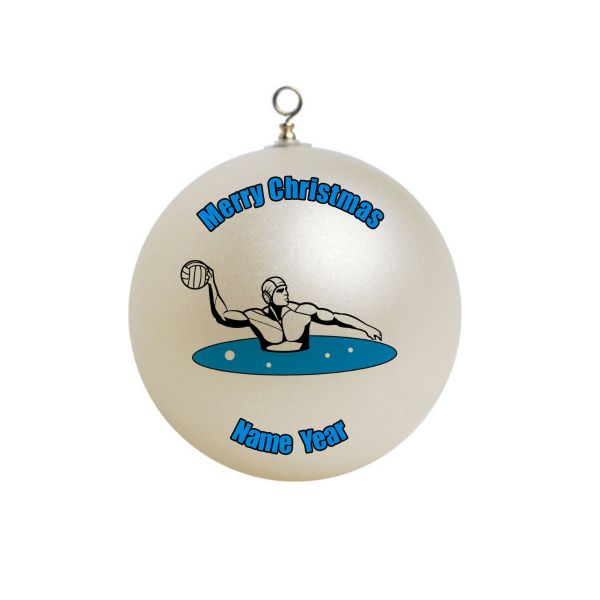 Personalized Waterpolo Water Polo Men in blue water Ornament  1