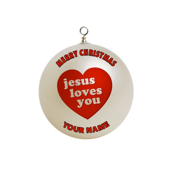 Personalized Jesus Loves You Christmas Ornament Custom Gift #1