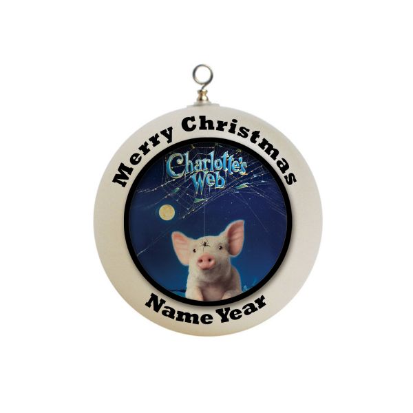 Personalized charlotte's web white pig and a spider Wilbur  Ornament 1
