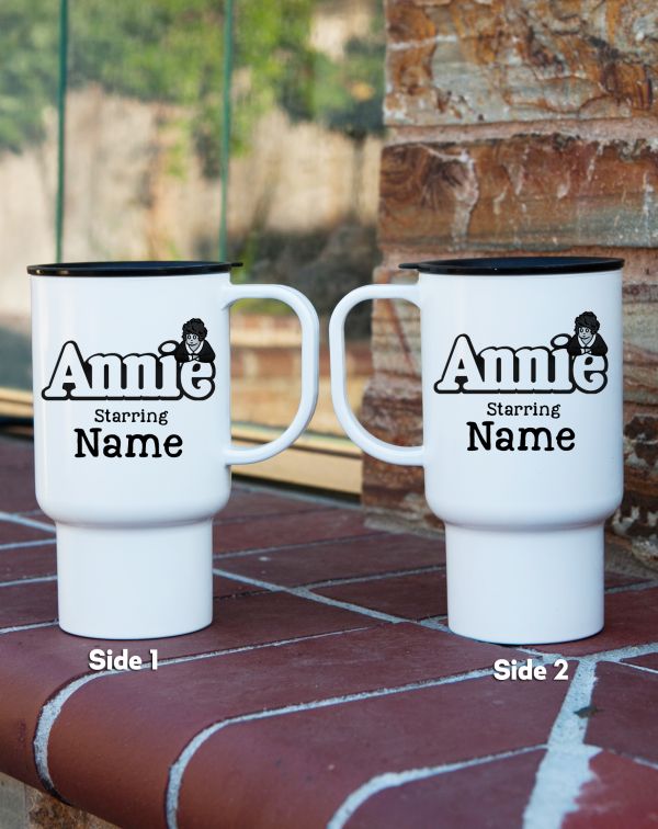Personalized Little Orphan Annie Plastic Travel Mug with Lid #1