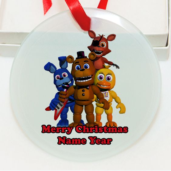Personalized  Five Nights at Freddys  GLASS Ornament Custom Gift #1