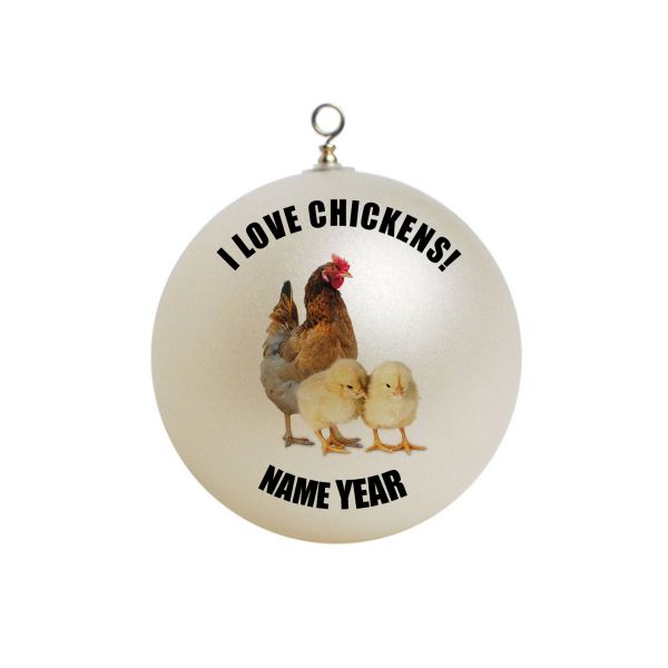 Personalized I love Chickens Farm Ornament  #1