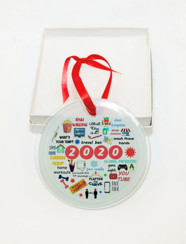 Not-Personalized Covid-19 Corona Annual Events GLASS Ornament  Gift  #1