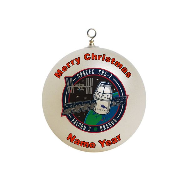 Personalized NASA SpaceX dragon Christmas Ornament 1