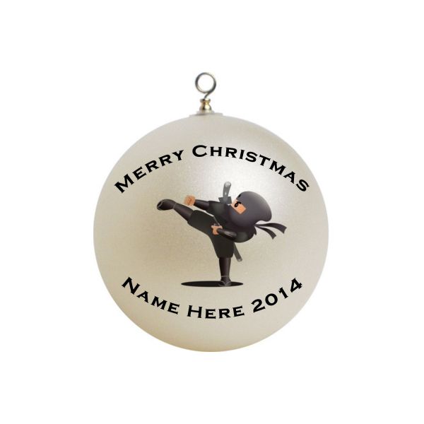 Personalized Black Ninja Custom Christmas Ornament#1