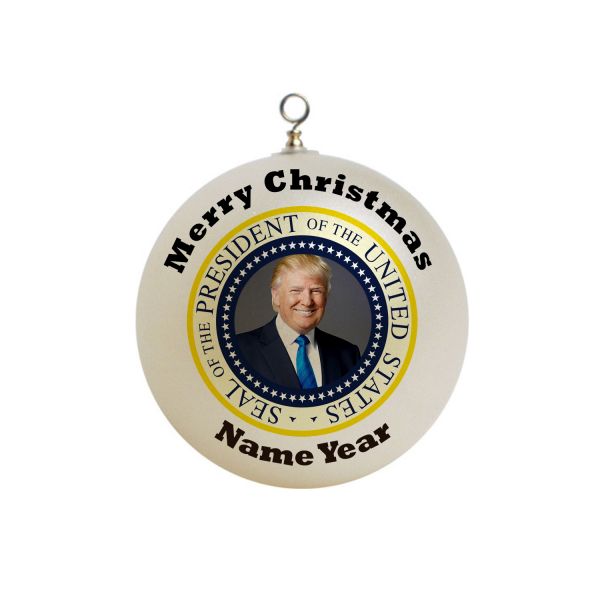 Personalized Trump President of the united state seal  Custom Christmas Ornament #1