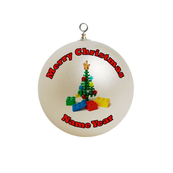 Personalized Lego Blocks Tree Christmas Ornament Custom Gift #1