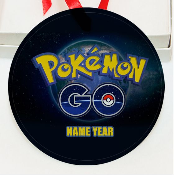 Personalized Pokemon Go GLASS Ornament Custom Gift #16