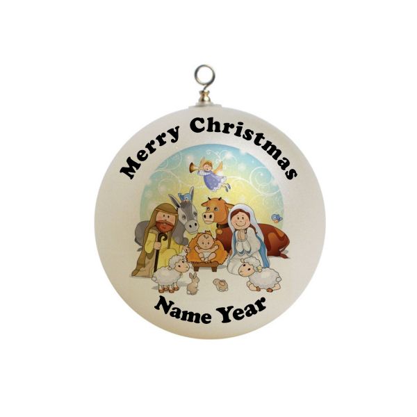 Personalized Nativity Jesus is borm Christmas Ornament Custom Gift #1