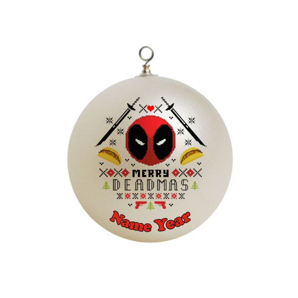 Personalized  Deadpool / dead pool Merry Deadmas Christmas Ornament Custom Gift #1