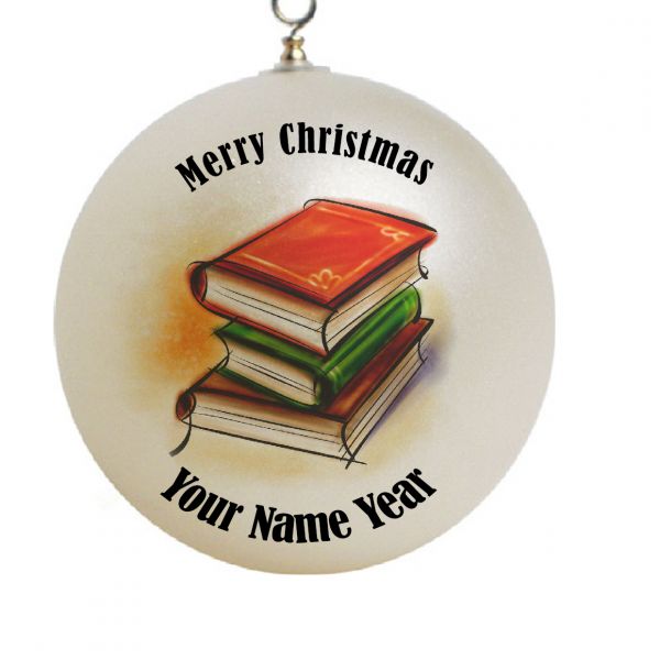 Personalized Book Lovers Christmas Ornament Custom Gift #1