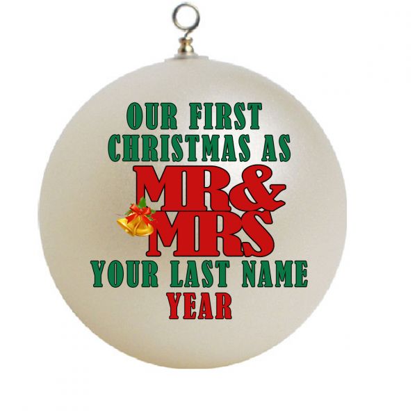 Personalized  Our First Christmas Mr. and Mrs. Christmas Ornament Custom Gift #1
