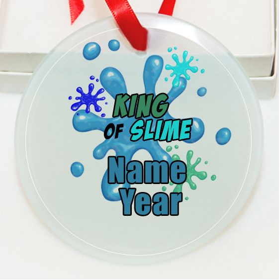 Personalized King Of Slime GLASS Ornament Custom Gift #1