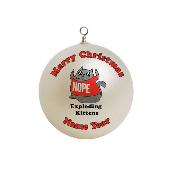 Personalized  Exploding Kittens NOPE Funny Ornament 1