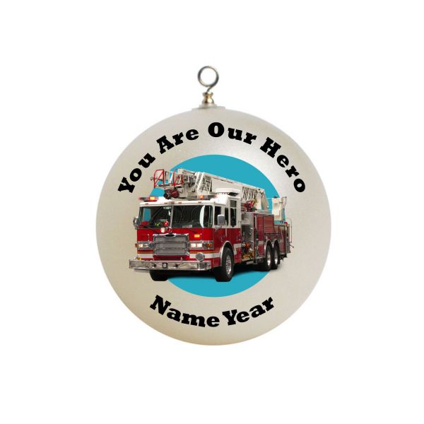 Personalized  Our Hero Fire Truck Firefighter Christmas Ornament  #1