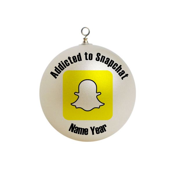 Personalized Adicted To Snapchat  Christmas Ornament Custom Gift #1