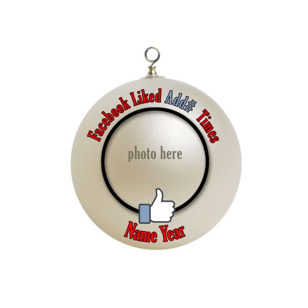 Personalized Facebook Liked Add Number and Photo Christmas Ornament Custom Gift #1
