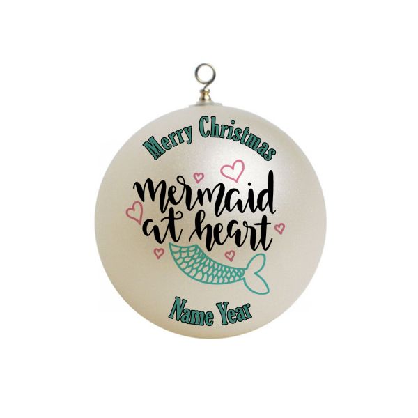 Personalized Mermaid at Heart Christmas Ornament #1
