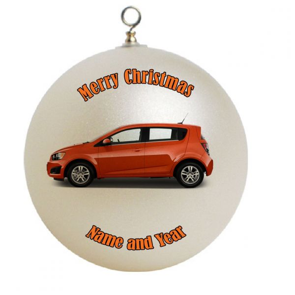 Personalized  2013 orange Chevy Sonic  Christmas Ornament Custom Gift #1