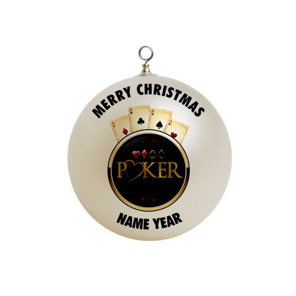 Personalized  Unbreakable Poker Player  Ornament 1