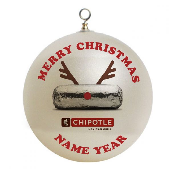 Personalized  Chipotle Burrito Christmas Ornament Custom Gift #1