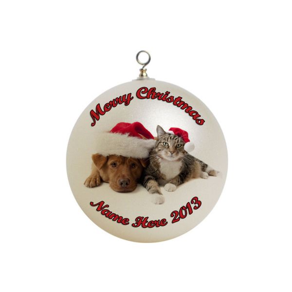 Personalized Dog and Cat Christmas Ornament Custom Gift #1