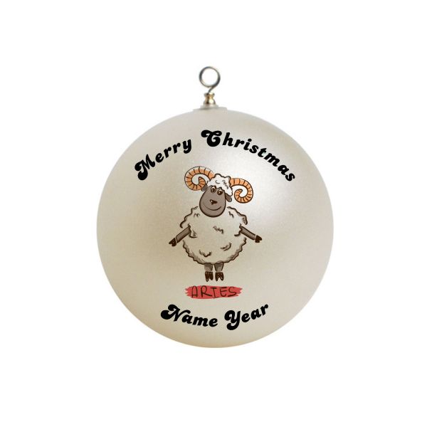 Personalized Funny Zodiac Aries Sign Christmas Ornament 1