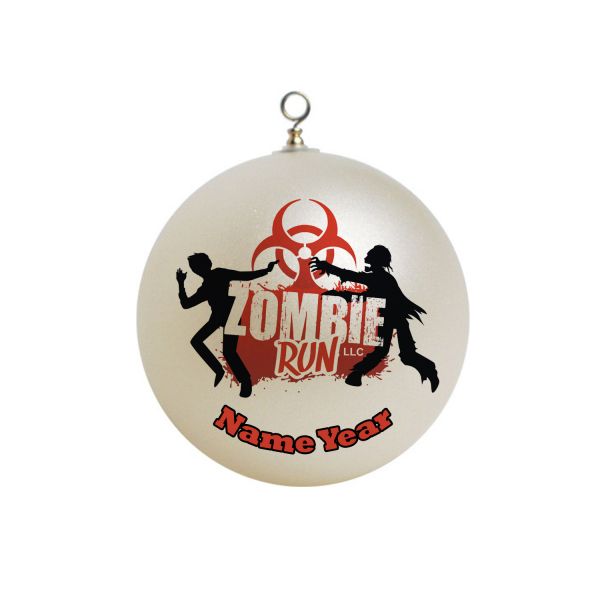 Personalized  Zombie Run Christmas Ornament Custom #1
