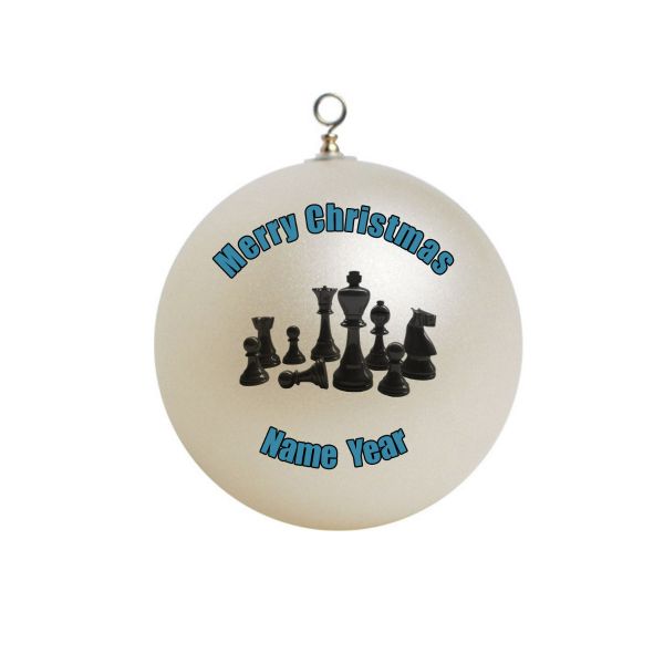 Personalized  Black Chess Pieces Game Ornament Christmas 1