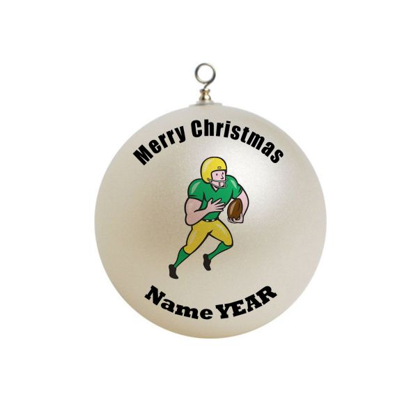 Personalized High School  Football Player Running Ornament Christmas 1