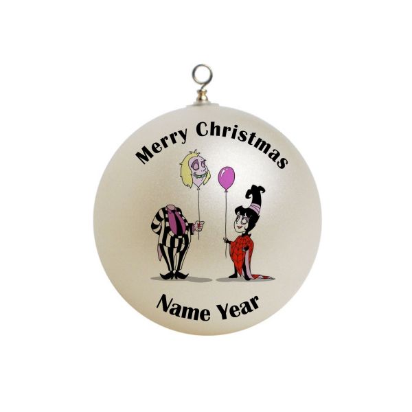 Personalized  beetlejuice and lydia cartoon, Ornament #1